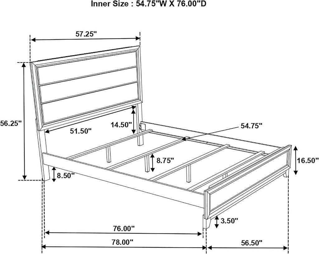 Coaster Home Furnishings - Watson - Wood - 5-Piece Bedroom Set with Panel Headboard and Groove Details - Bedroom - Full Size - Gray Oak - 212421F-S5