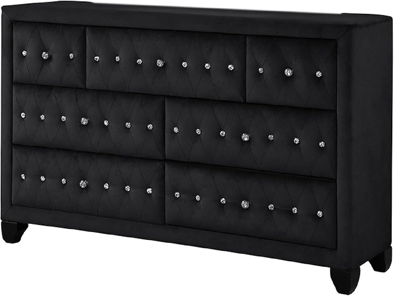 Tufted and Upholstered King 4PC Bedroom Set Made with Wood in Black