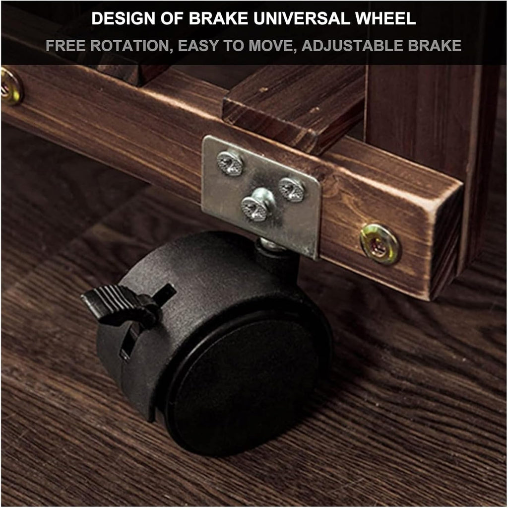Potting Bench Table,Garden Potting Table, Plant Shelves Outdoor Wooden Garden Shelf with Universal Wheel for Patio Storage and Organizing Garden Items and Plant Accessories