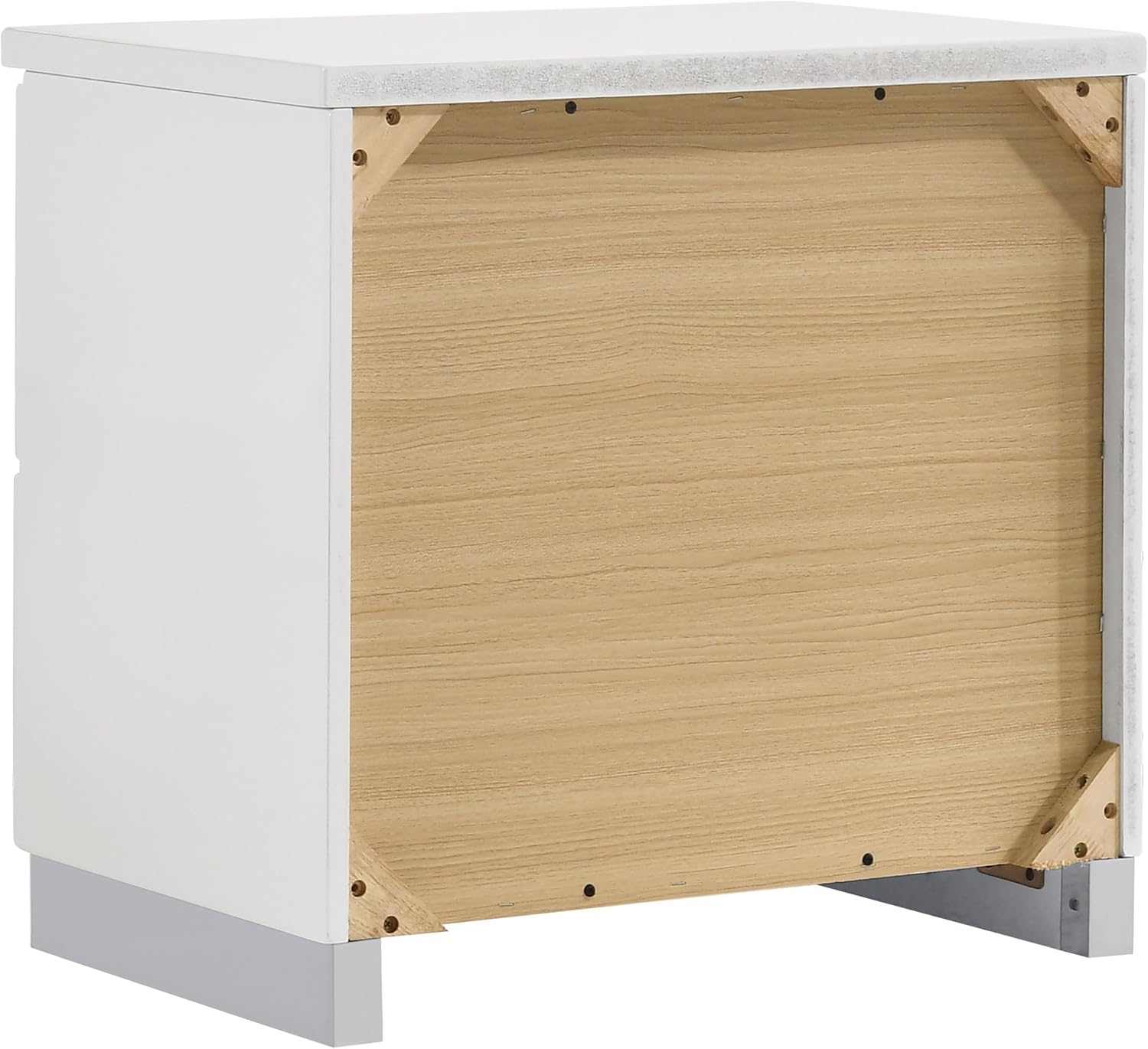 Coaster Home Furnishings Felicity Contemporary 4-Piece Bedroom Set Full Size LED Panel Bed Frame 49-inch Headboard White High Gloss 203500F-S4L