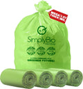 Simply Bio 96 Gallon Compostable Trash Bags Liners Flat-Top, Heavy Duty Extra Thick 1.57 Mil, 363.4 Liter, 40 Bags, Lawn, Yard, and Restaurant Use, ASTM D6400, US BPI, OK Compost Home Certified