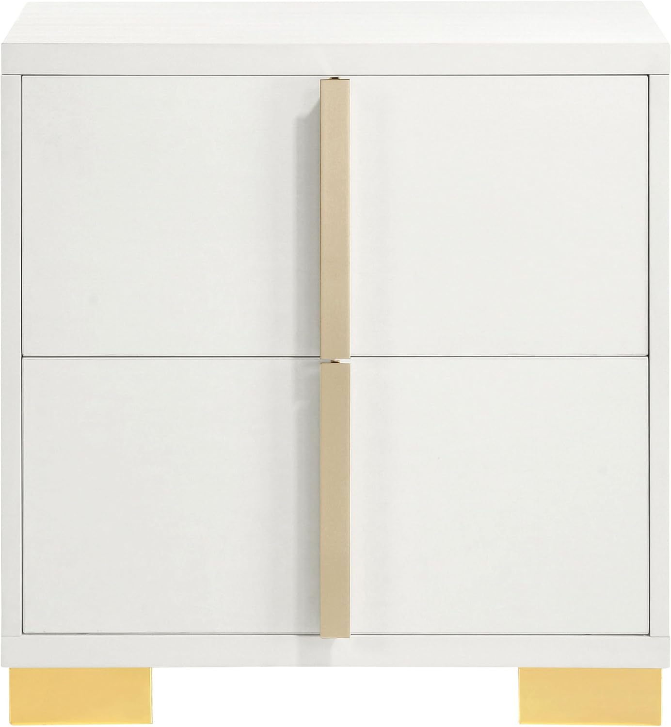 Coaster Home Furnishings Marceline Contemporary 4-Piece Bedroom Set Full Size LED Panel Bed Frame 51-inch Headboard White 222931F-S4