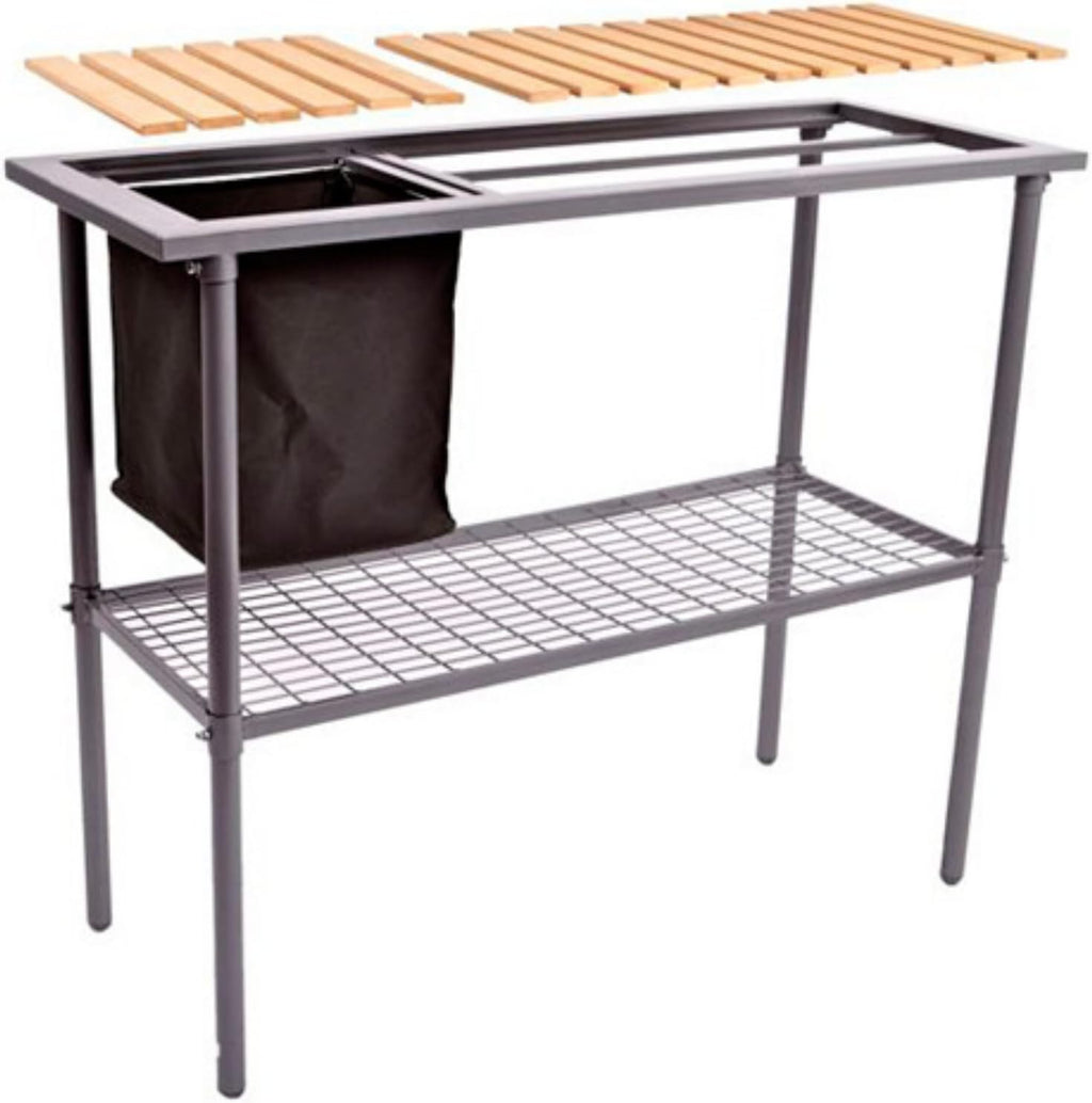 Potting Bench - Weatherguard Garden and Greenhouse Workbench Portable Gardening Center - Features removable trimmings bin and adjustable shelf (39'W x 32'H x 15'D)