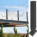 Heavy Duty Glass Railing Post Kit, Glass Black Railing Post for Stairs Villa House Gazebo Porch, Square Glass Balustrade Post with Bolt(Black Corner Post,60cm/23.5in)