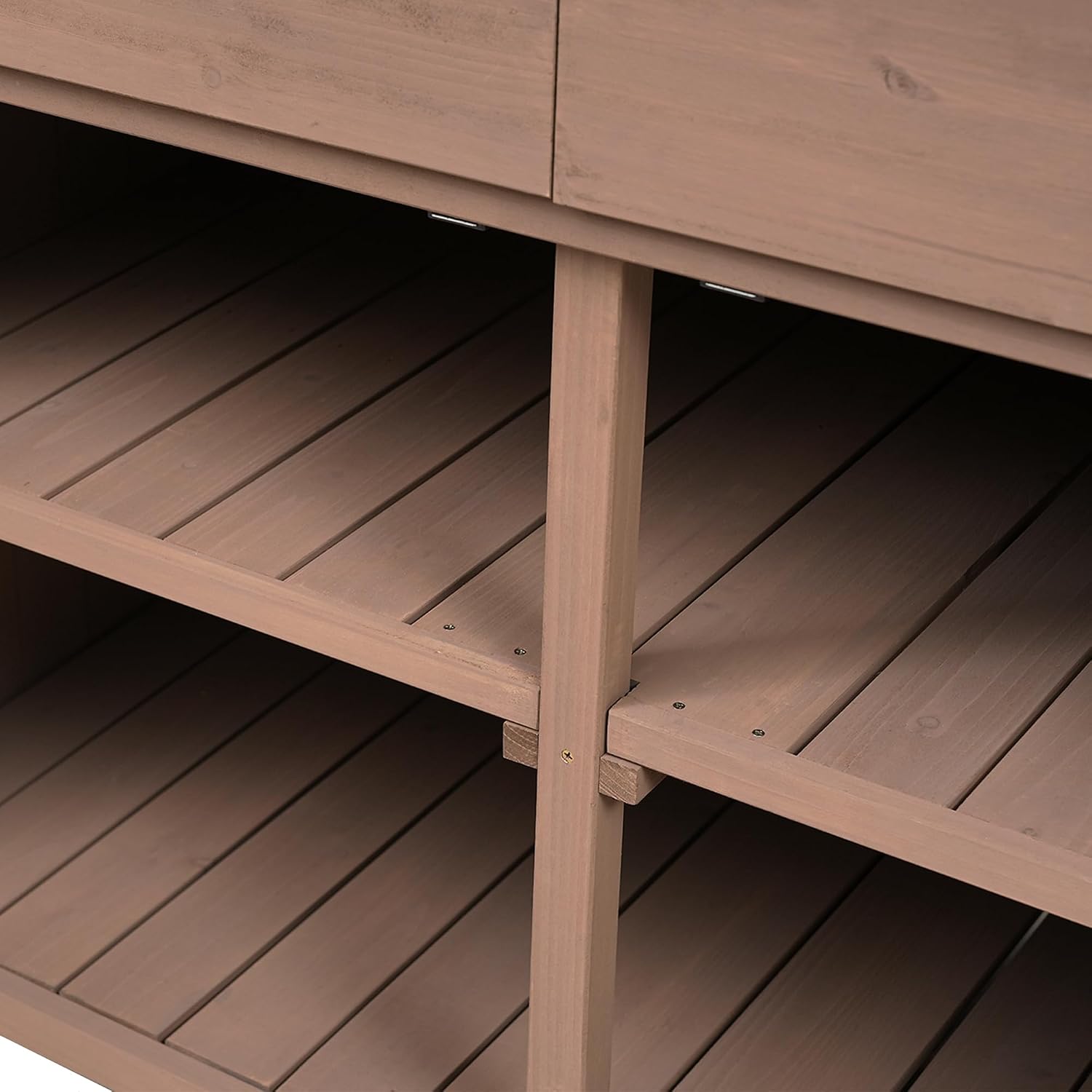 Christopher Knight Home Belfast 65'H Outdoor Potting Bench Table, Fir Wood Potting Table, Large Gardening Workstation with Storage Shelf, Garden Tools Shelf with Drawer and Cabinet for Backyard, Brown