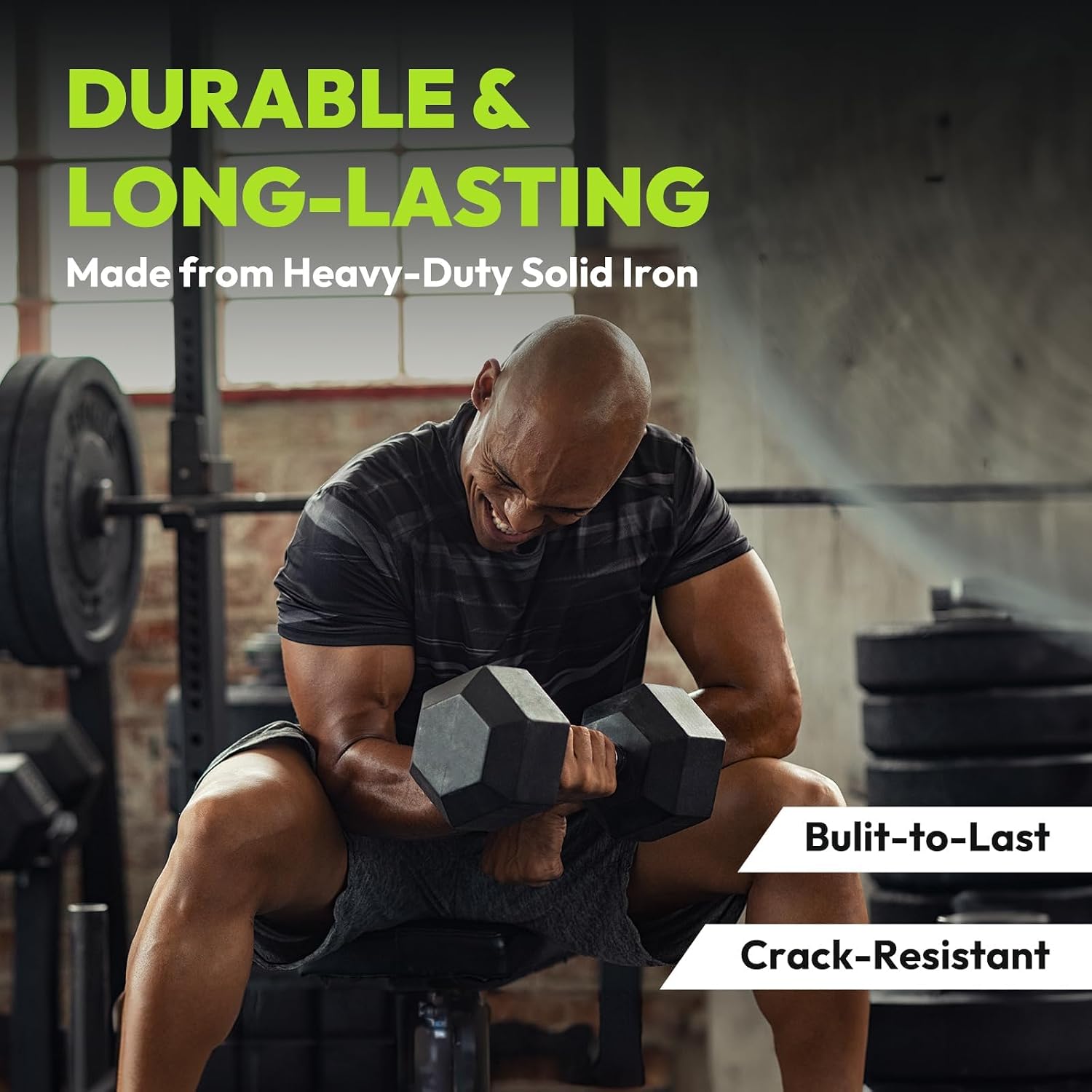 HANDBODE Hex Dumbbell 45-640 lb Set, Rubber Encased Exercise & Fitness Dumbbells for Home Gym, Hand Weights for Strength Training