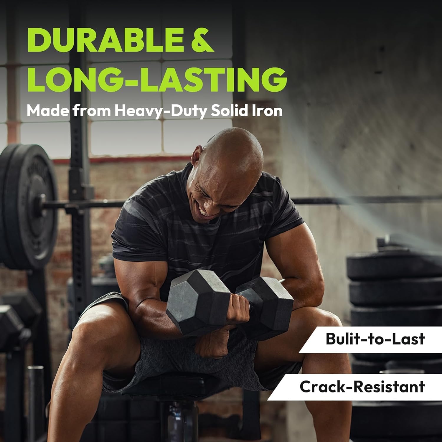 HANDBODE Hex Dumbbell 45-640 lb Set, Rubber Encased Exercise & Fitness Dumbbells for Home Gym, Hand Weights for Strength Training