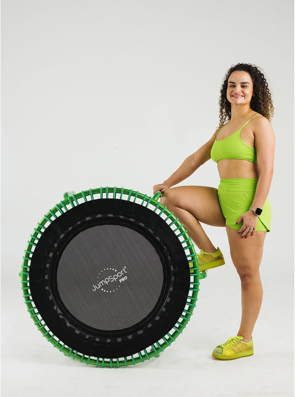 JumpSport 350 PRO 39 Inch Fitness Trampoline Indoor Rebounder Cardio Workout Equipment 300 lb Capacity
