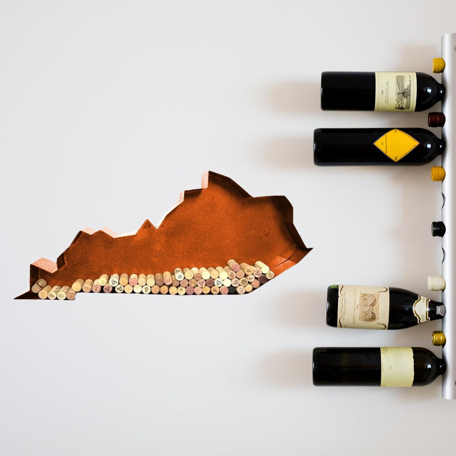 NEONSİGN Kentucky State Map Wine Cork Holder Metal Kentucky Decor Sign Wine Bar Pub Home Decoration (Brown Patina, 18 inch)
