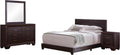 Coaster Home Furnishings Dorian Transitional 4-Piece Bedroom Set Leatherette Upholstered Full Size Panel Bed Frame 46-inch Headboard Dark Cocoa 300762F-S4