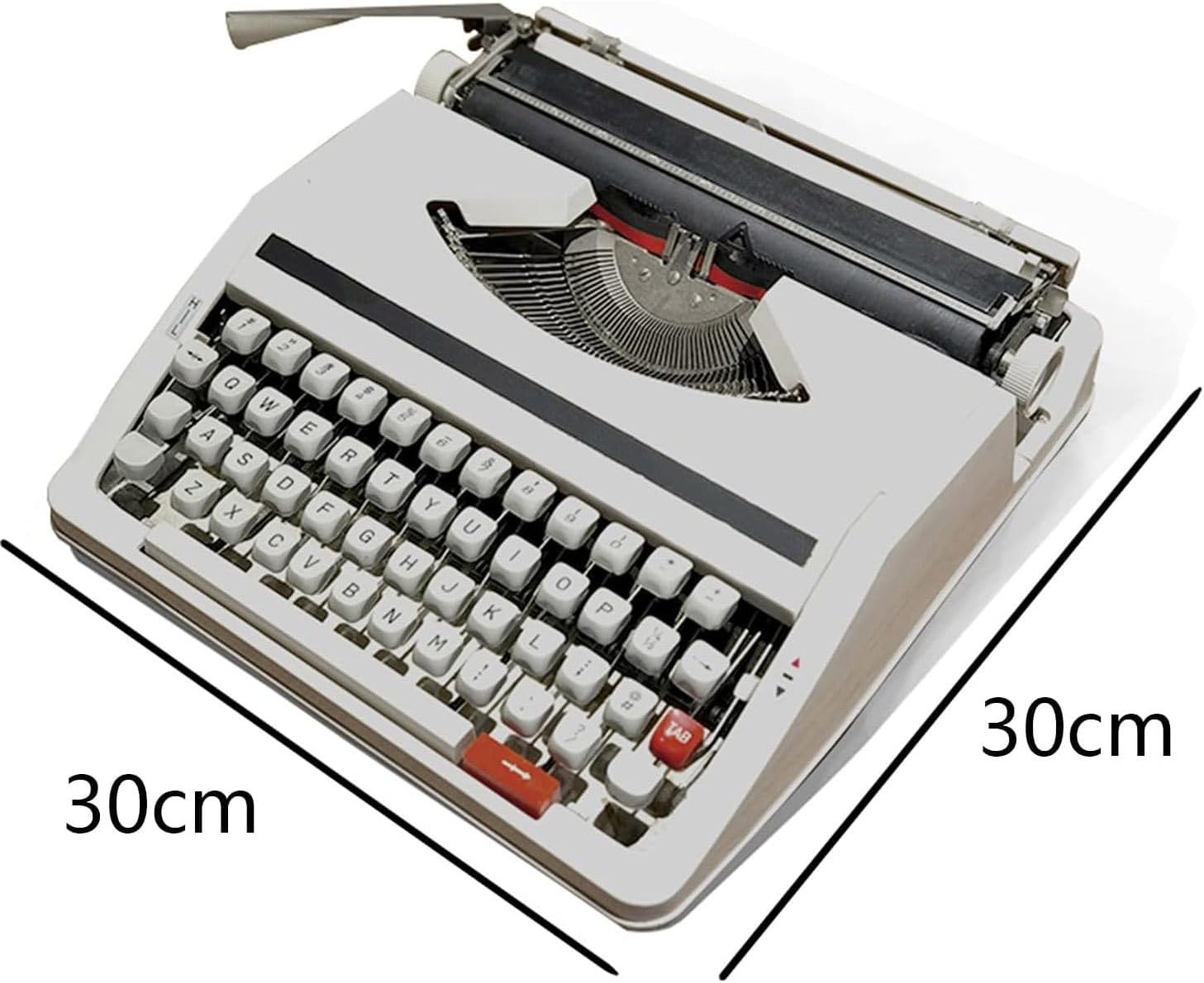 Classic Portable Manual Typewriter, Typewriter Model, Typewriter Model, Old Fashioned Retro Literary Present Normal Use, Easy Setup, Great Present for Writers and Authors - Great for Writers,White