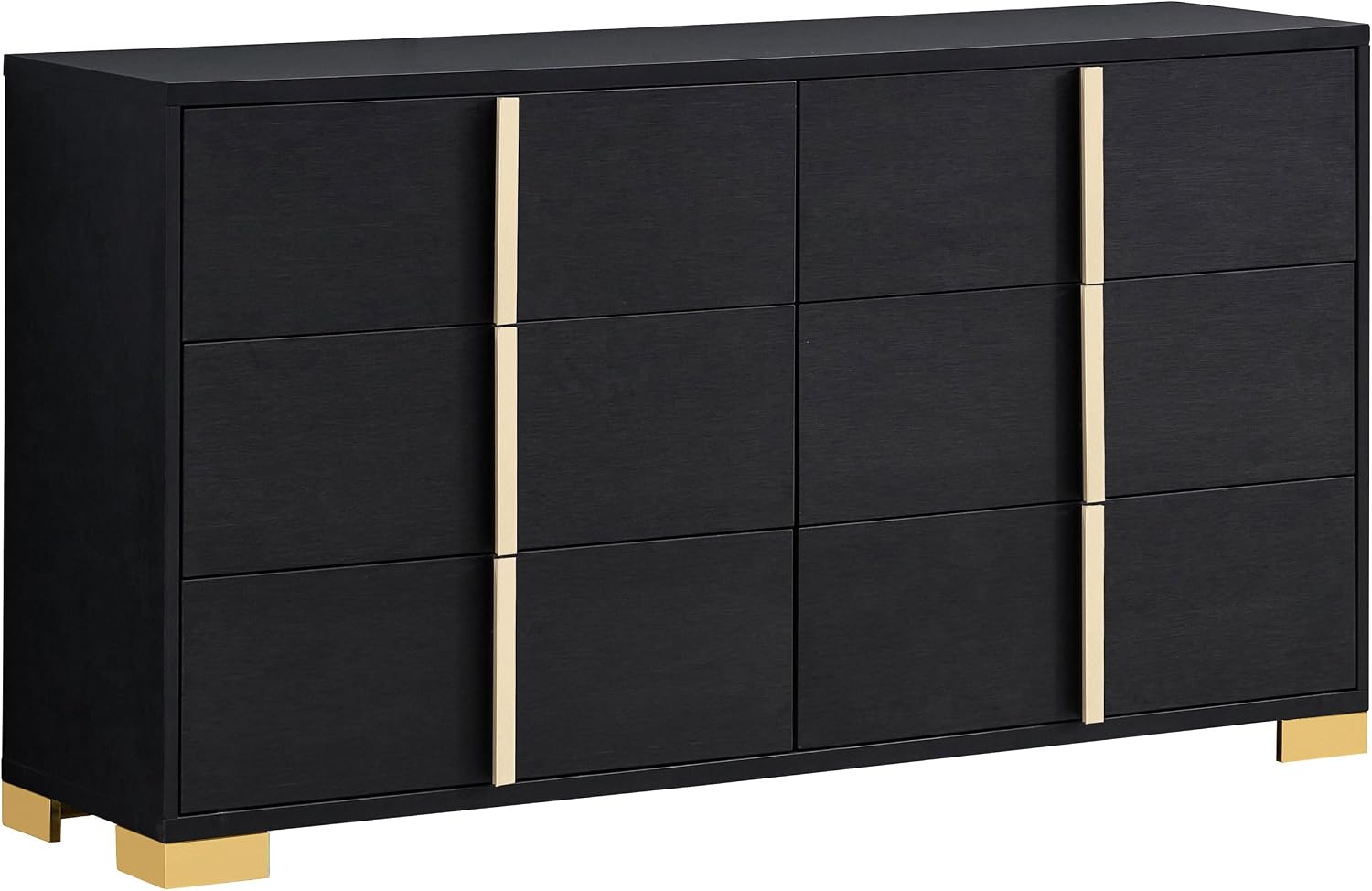 Coaster Home Furnishings Marceline Contemporary 5-Piece Bedroom Set Full Size LED Panel Bed Frame 51-inch Headboard Black 222831F-S5