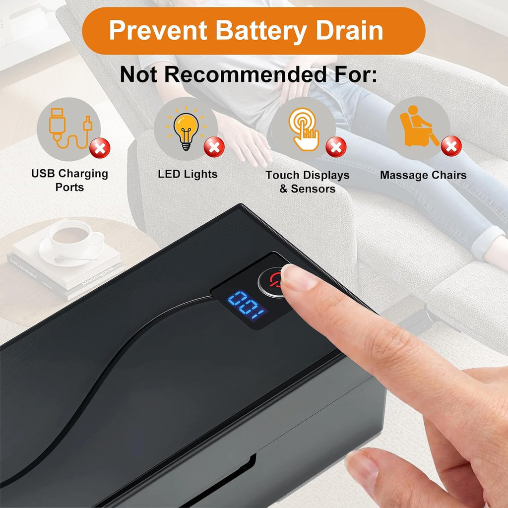 5000mAh Battery Pack for Reclining Furniture - Universal Recliner Battery Pack with LCD Display for Electric Recliners, Sofas, Lift Chairs and Couch - only Compatible with 2-Pin Motion