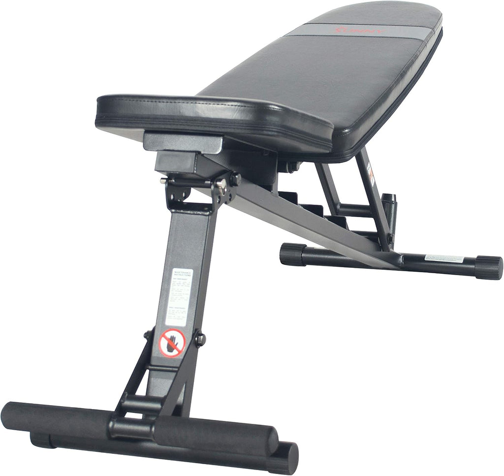 Sunny Health & Fitness Adjustable Weight Bench for Home Gym Strength Training, Incline/Decline, Multi-Position, High Weight Capacity