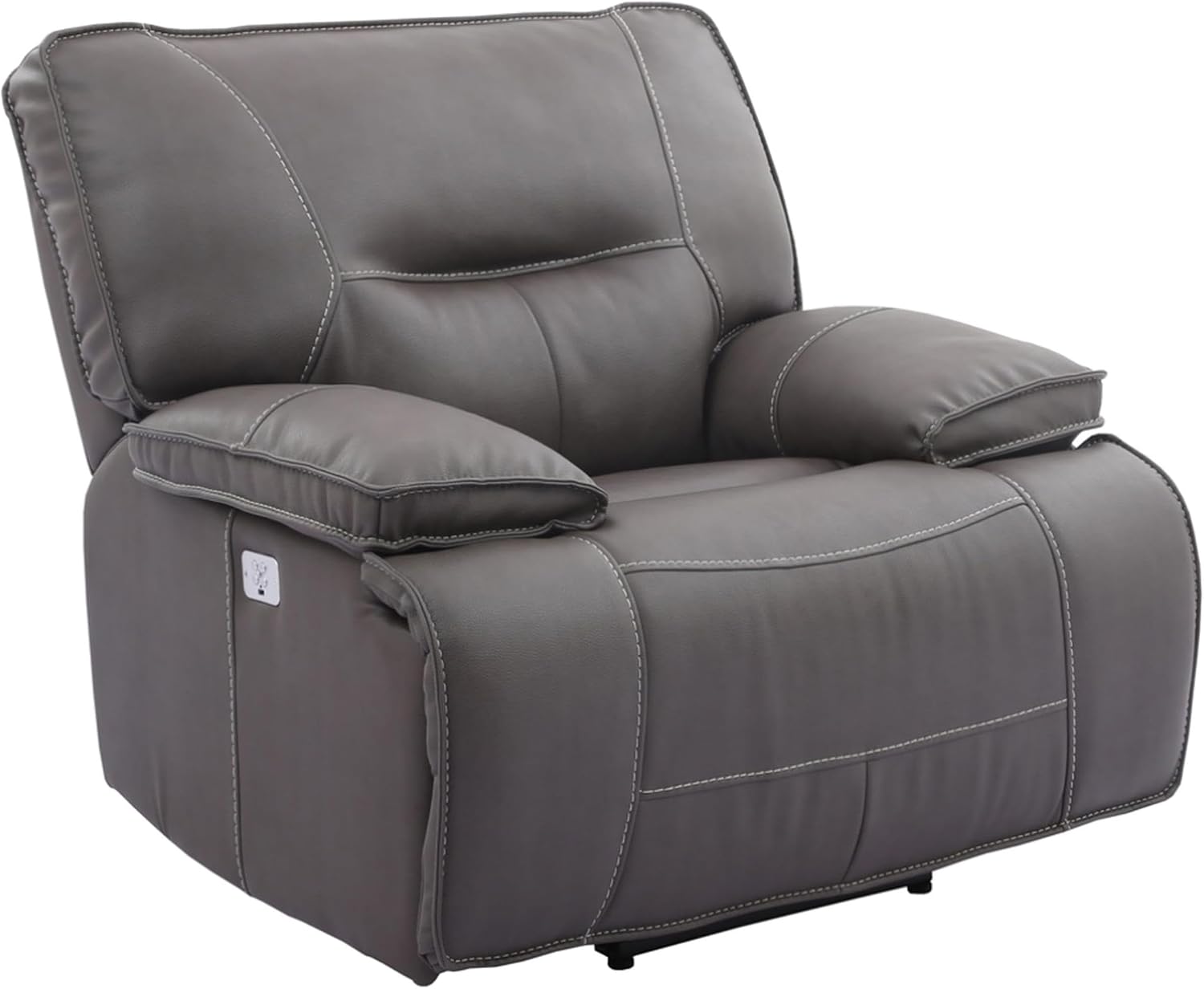 Pemberly Row Haze Power Reclining Sofa Set, Upholstered High-Performance Fabric, Wall-Hugger Design, USB Charger, Wide Armrests, Includes Sofa, Loveseat, Recliner, Living Room Furniture, 1080 lbs