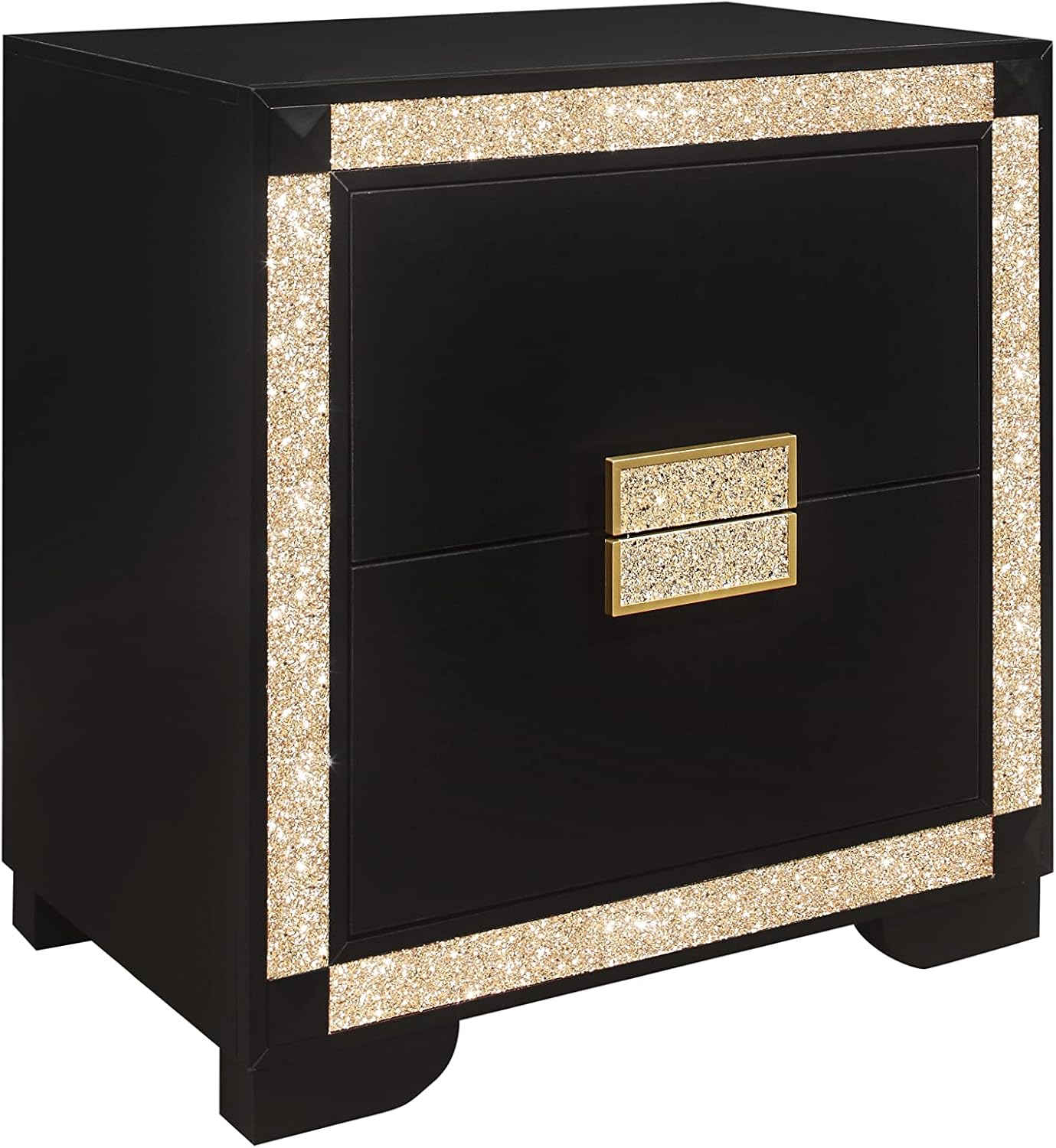 Black,Gold King 5PC Bedroom Set