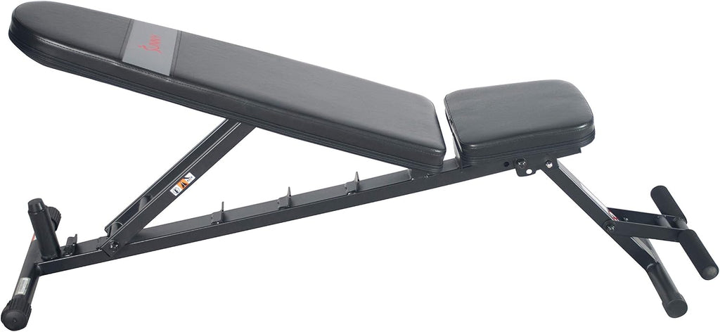 Sunny Health & Fitness Adjustable Weight Bench for Home Gym Strength Training, Incline/Decline, Multi-Position, High Weight Capacity