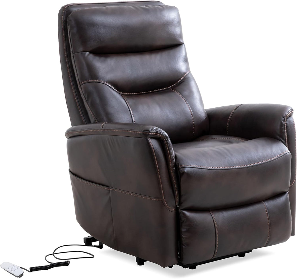 Parker Living Gemini - Truffle Power Lift Recliner Two Pack Adjustable Articulating Headrest Electric Reclining Chairs with 90% Polyester 10% PU Durable Upholstery