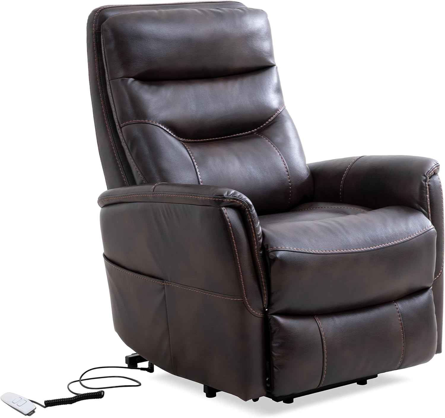 Parker Living Gemini - Truffle Power Lift Recliner Two Pack Adjustable Articulating Headrest Electric Reclining Chairs with 90% Polyester 10% PU Durable Upholstery