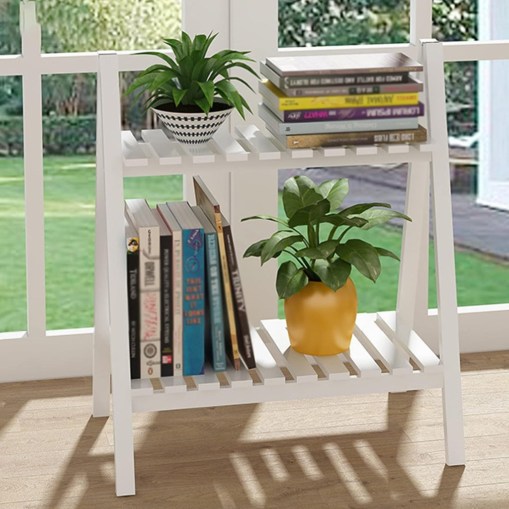 Potting Bench Work Station Outdoor Garden Potting Bench Work Station, Two Layers Workbench Planting & Gardening Station (White)