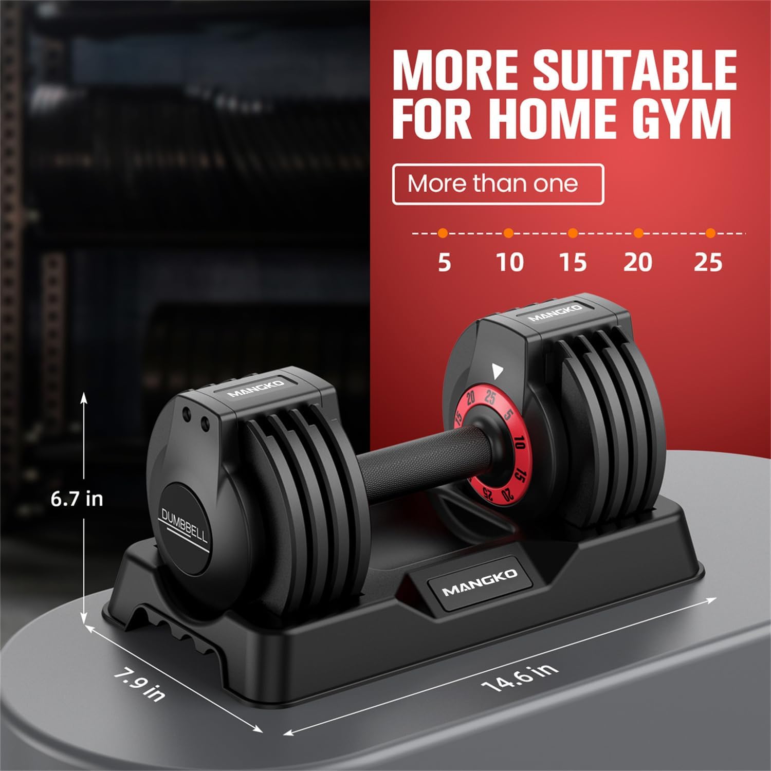 Mangko Adjustable Dumbbell Set 25LB Dumbbells Weight 5 in 1 Weight Dumbbell with Anti-Slip Nylon Handle, Suitable for Home Gym Exercise Equipment
