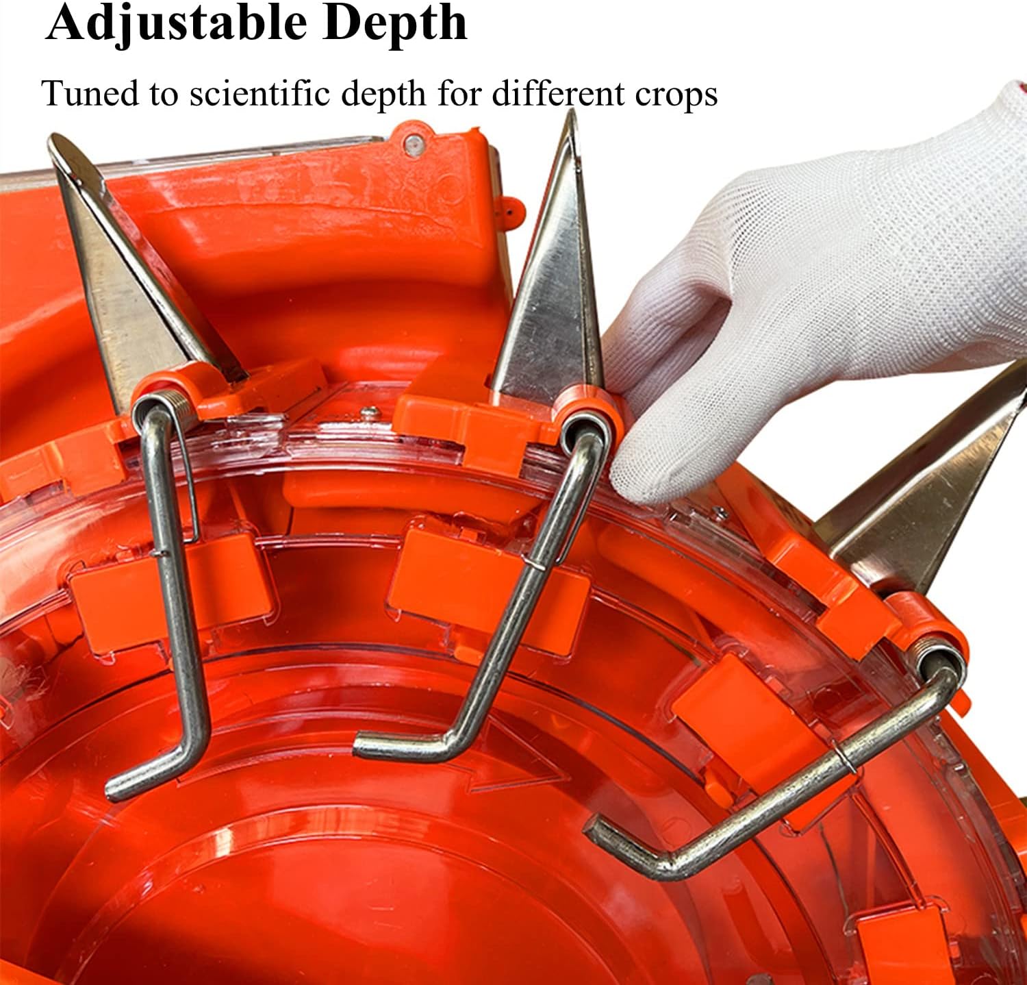 Hand-Push Seeder, Manual Roller Seed Spreader with 8 Seed Plates, Corn Soybean Seed Planter Fertilizer Machine for Lawn & Garden Planting,5 Mouths (5 Mouths