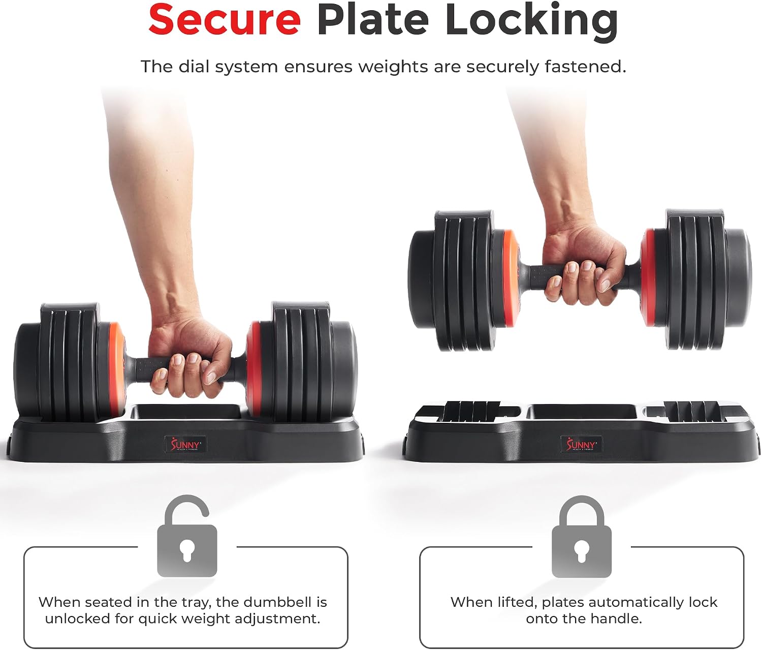 Sunny Health & Fitness Elite Adjustable Dumbbell