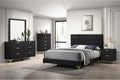 Black,Gold 5 Tufted Panel California King Bedroom Set