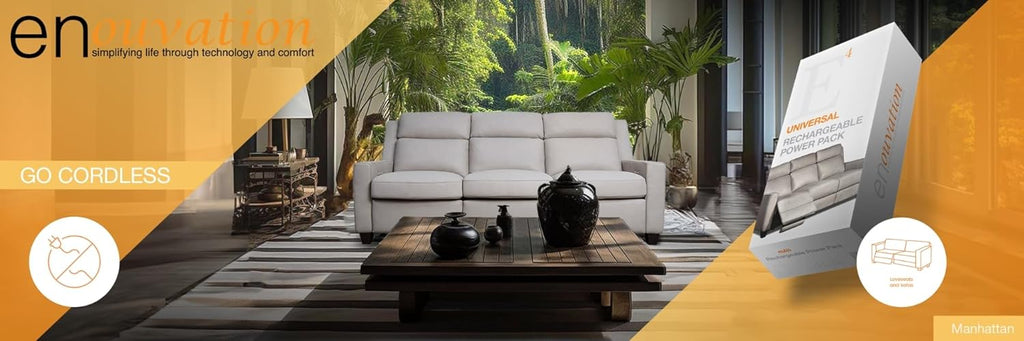 Enouvation Living Room Bundle with 1 E6 and 1 E4 Rechargeable Battery for Motion Recliners, Lift Chairs, Sofas, and Sectionals