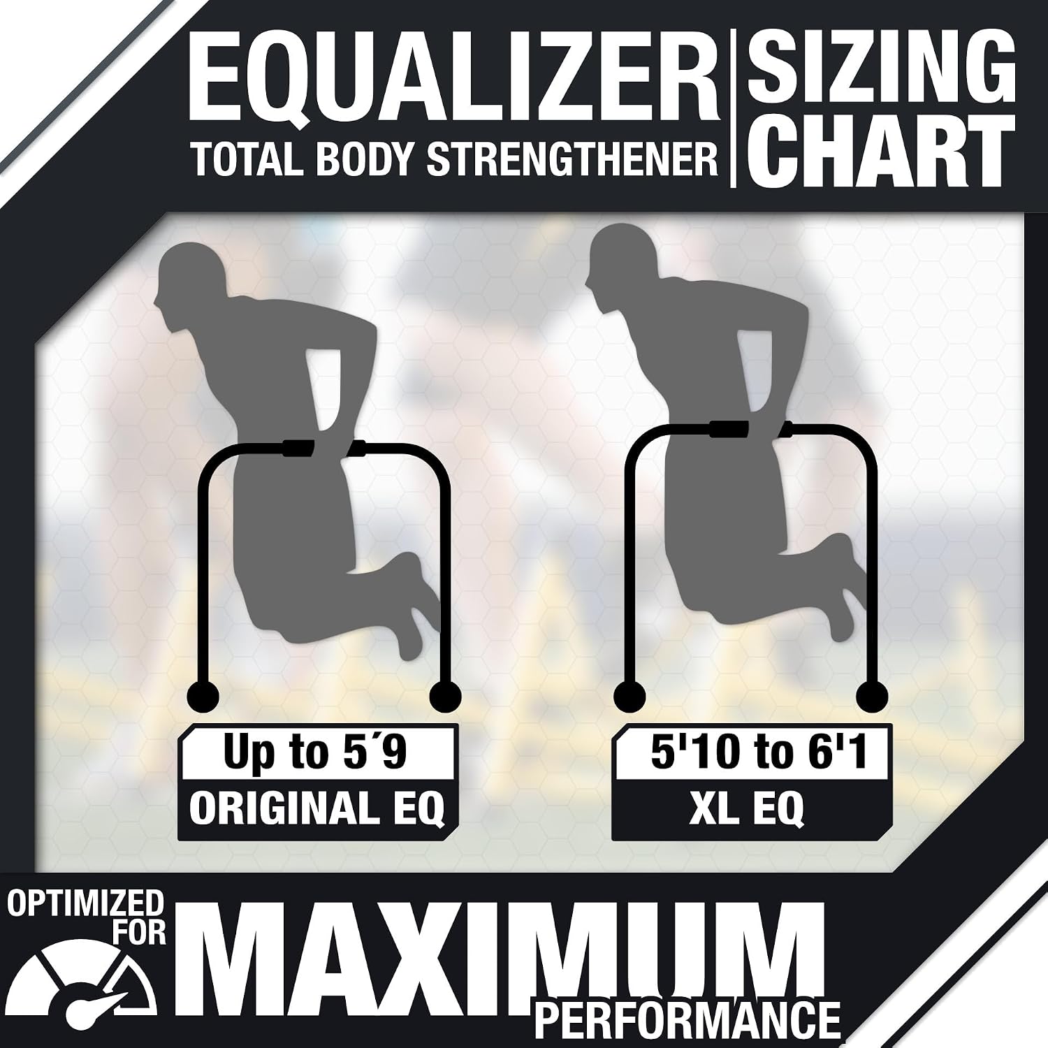 Lebert EQualizer Total Body Strengthener – Portable Dip Station for Full Bodyweight Training – Includes Hip Resistance Band & Online Coaching – Available in Standard & XL Sizes