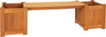 Sunnydaze 68-Inch Meranti Wood Outdoor Planter Box Bench with Teak Oil Finish