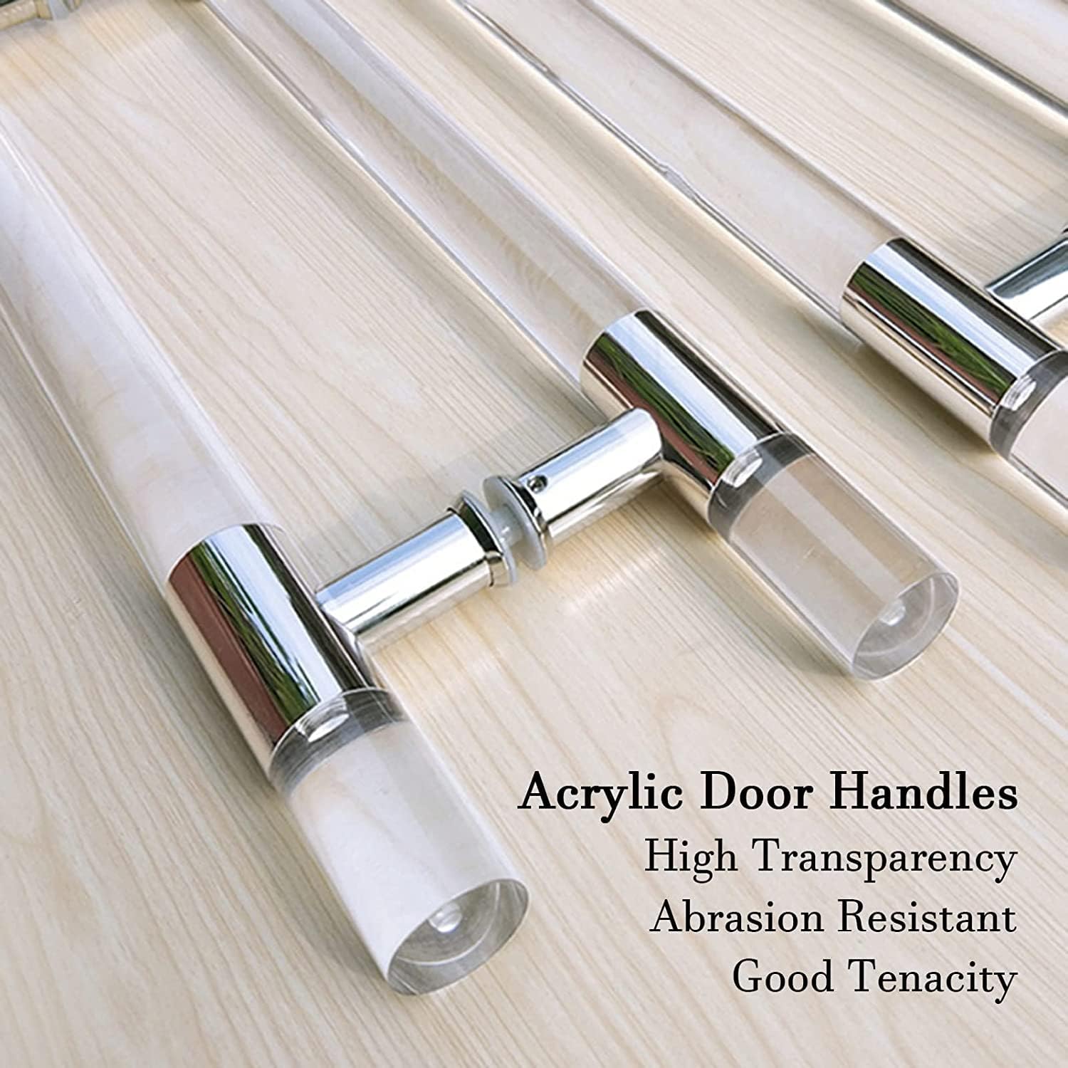 ETULLE Modern Push Pull Bar Handle,Clear Crystal Door Push Handle Hardware,23 30 33 40 47 Inch Long,Round Acrylic Door Handles for Barn/Bank/Office/Clinic Gate (Color :Gold,Size :120cm/47.2in)
