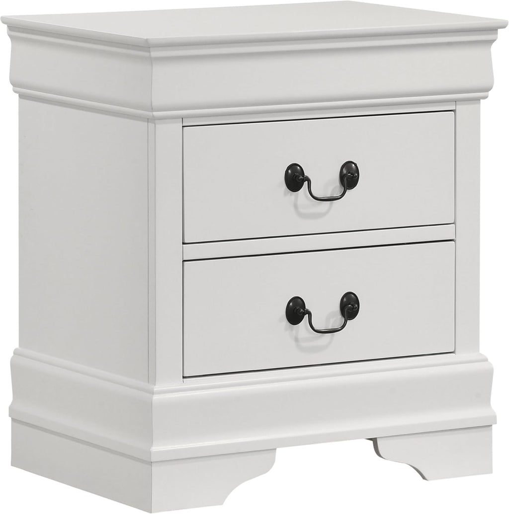 Coaster Home Furnishings Louis Philippe Traditional 4-Piece Bedroom Set Full Size Sleigh Bed Frame 47-inch Headboard White 202441F-S4