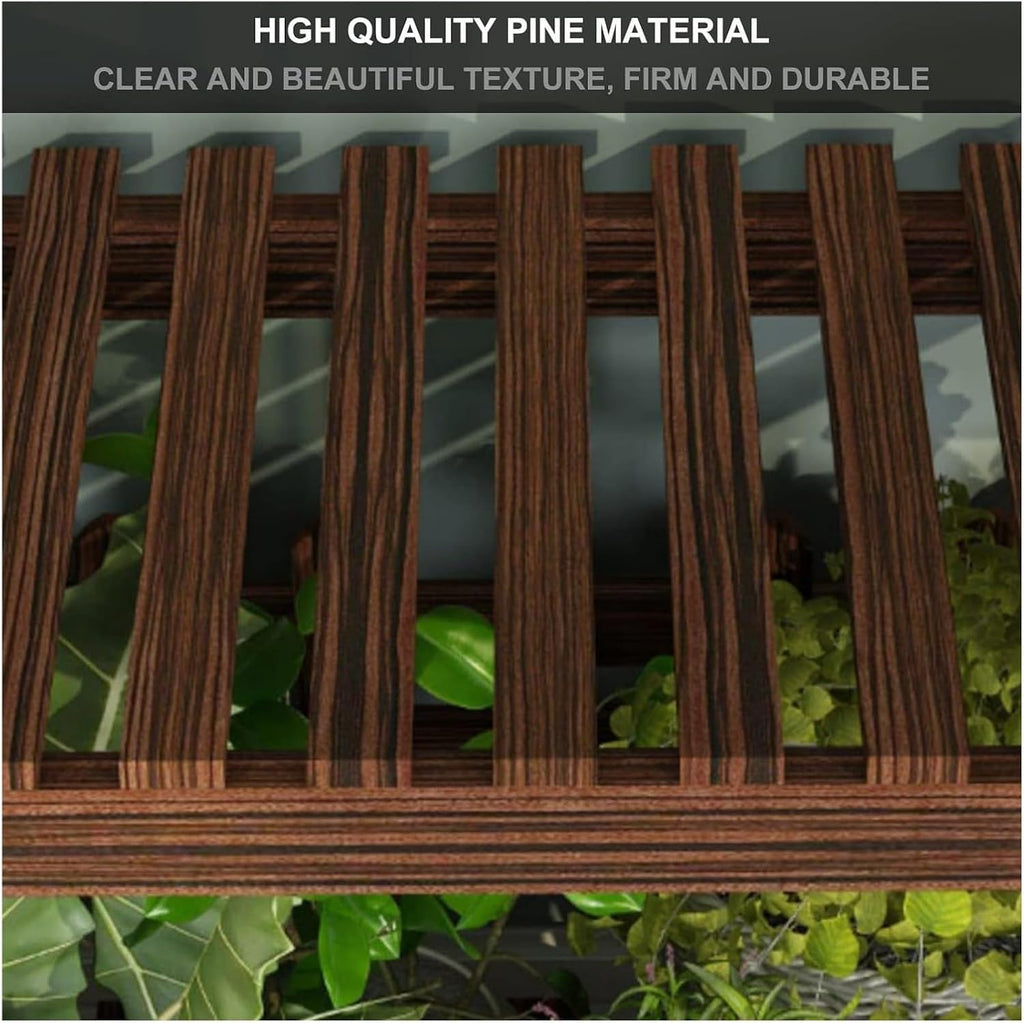 Potting Bench Table,Garden Potting Table, Plant Stand Indoor Tall Plant Rack Display Holder Planter Organizer Garden Plant Shelf Rack Holder in Corner Living Room Balcony Patio Yard, Brown