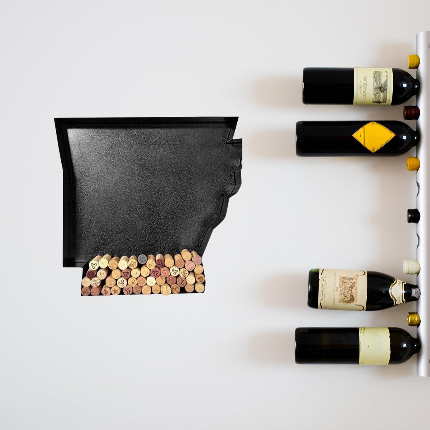 NEONSİGN Arkansas Map Wine Cork Holder Metal Arkansas Decor Sign Wine Bar Pub Home Decoration (Black, 18 inch)