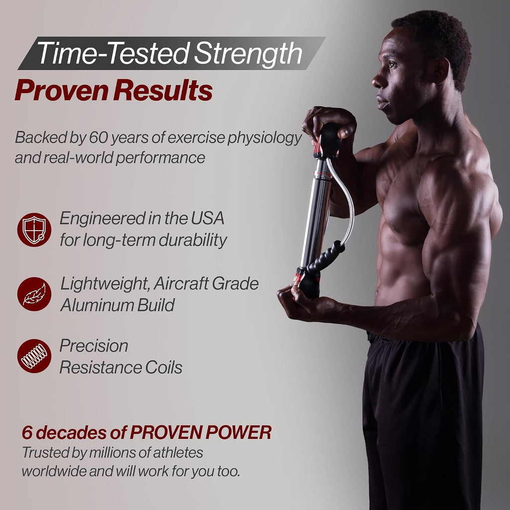 Bullworker Steel Bow 20' - Portable Home Gym Equipment & Isometric Exercise Equipment for Arms, Chest, Back, Shoulders, Core, Biceps, Triceps, Abs - Strength Training Equipment
