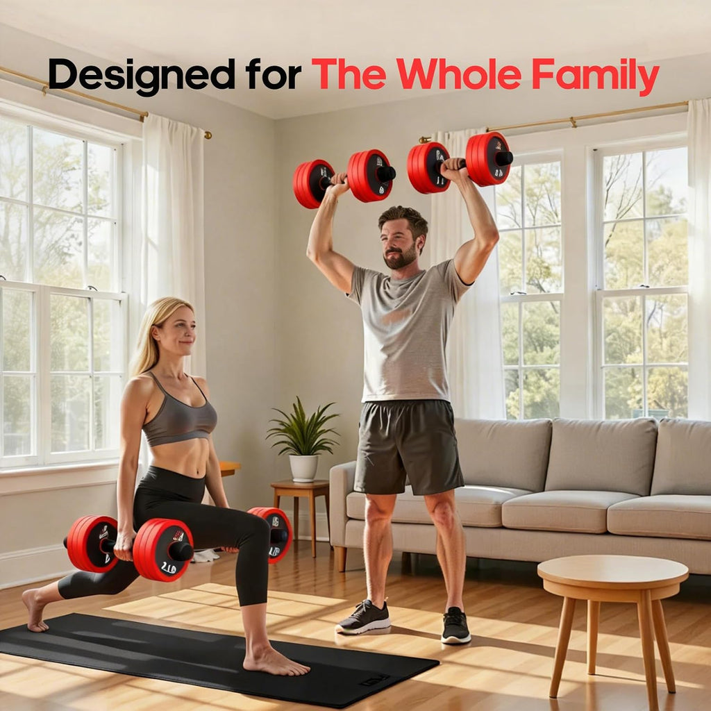 Adjustable Dumbbell Set，20/30/50/70/90lbs Free weight set with Carbon Steel,rack，Barbell Free weights set with Connector,Workout Equipment for Home Gym Suitable Men/Women