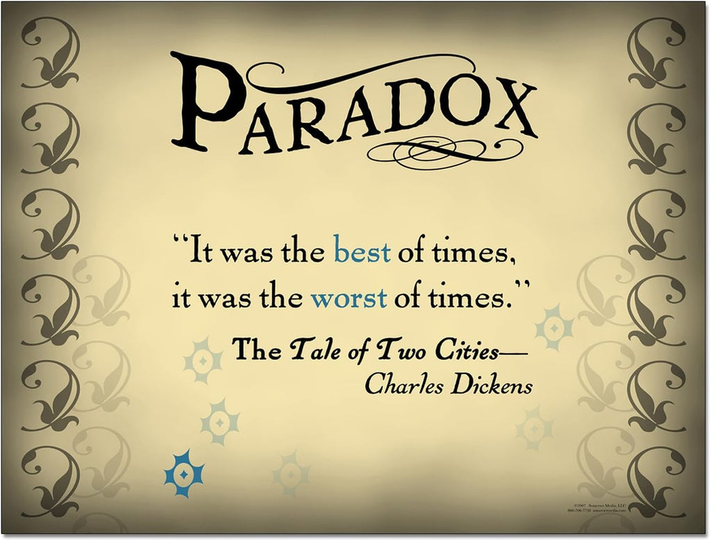 Literary Tools Set of Eight Literary Arts Posters Featuring: Foreshadowing, Irony, Metaphor, Onomatopoeia, Paradox, Alliteration, Personification, and Simile.