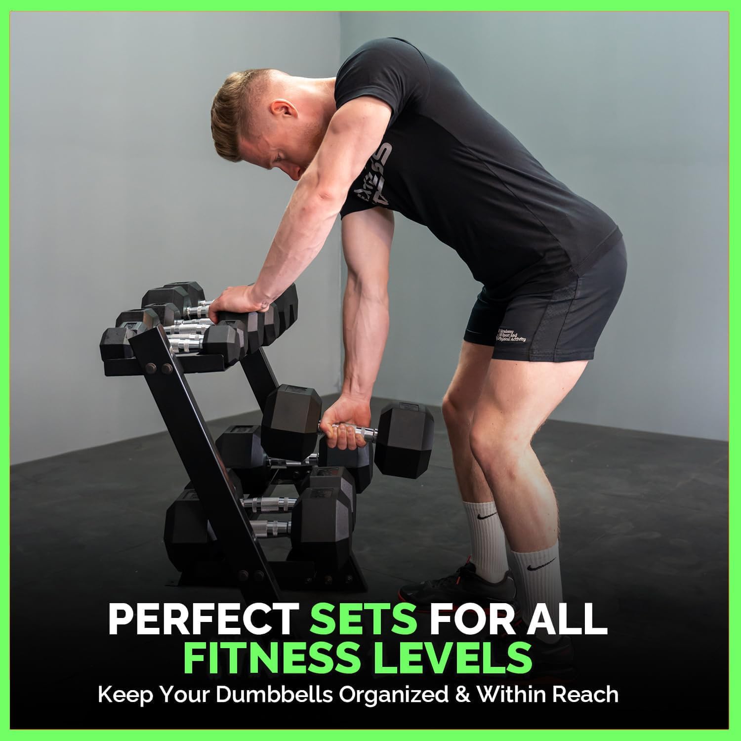 220-550 lbs Rubber Hex Dumbbells with Rack Free Weight for Home Gym, Durable Rubber Dumbbell with Storage,Coated Cast Iron Weight Strength Training Dumb bell Exercise Fitness Equipment
