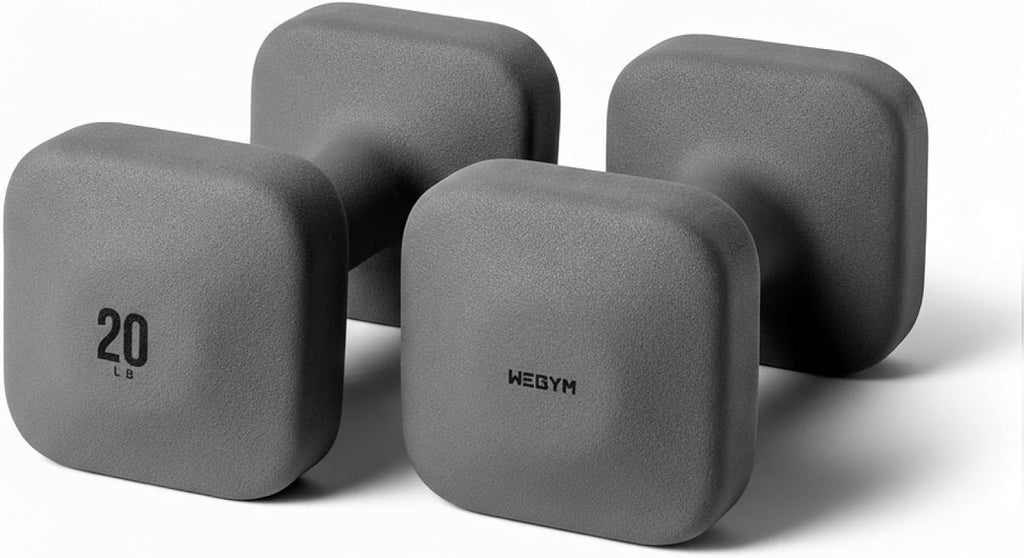 WeGym SafeGrip Square Dumbbells with Anti Slip Handles, Aesthetic Free Weights for Home Workouts, Stable Design Prevents Rolling during Floor Exercises