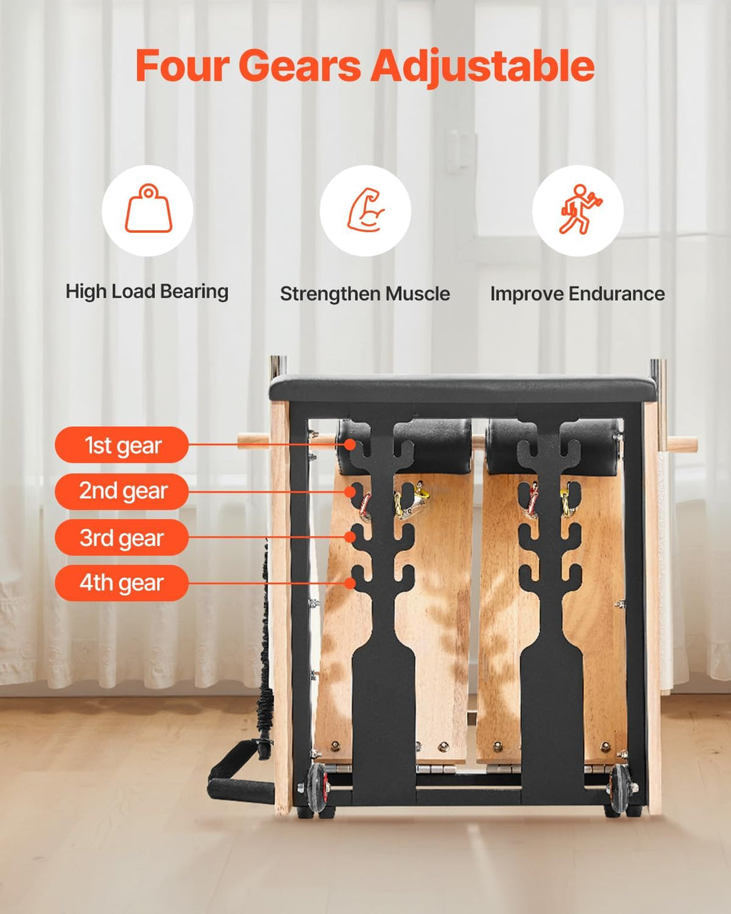 VEVOR Pilates Reformer Foldable, Suitable for Intermediate and Beginners Users, Pilates Equipment for Home Gym Studio Use with 4 Adjustable Resistance Spring, Up to 400 LBS