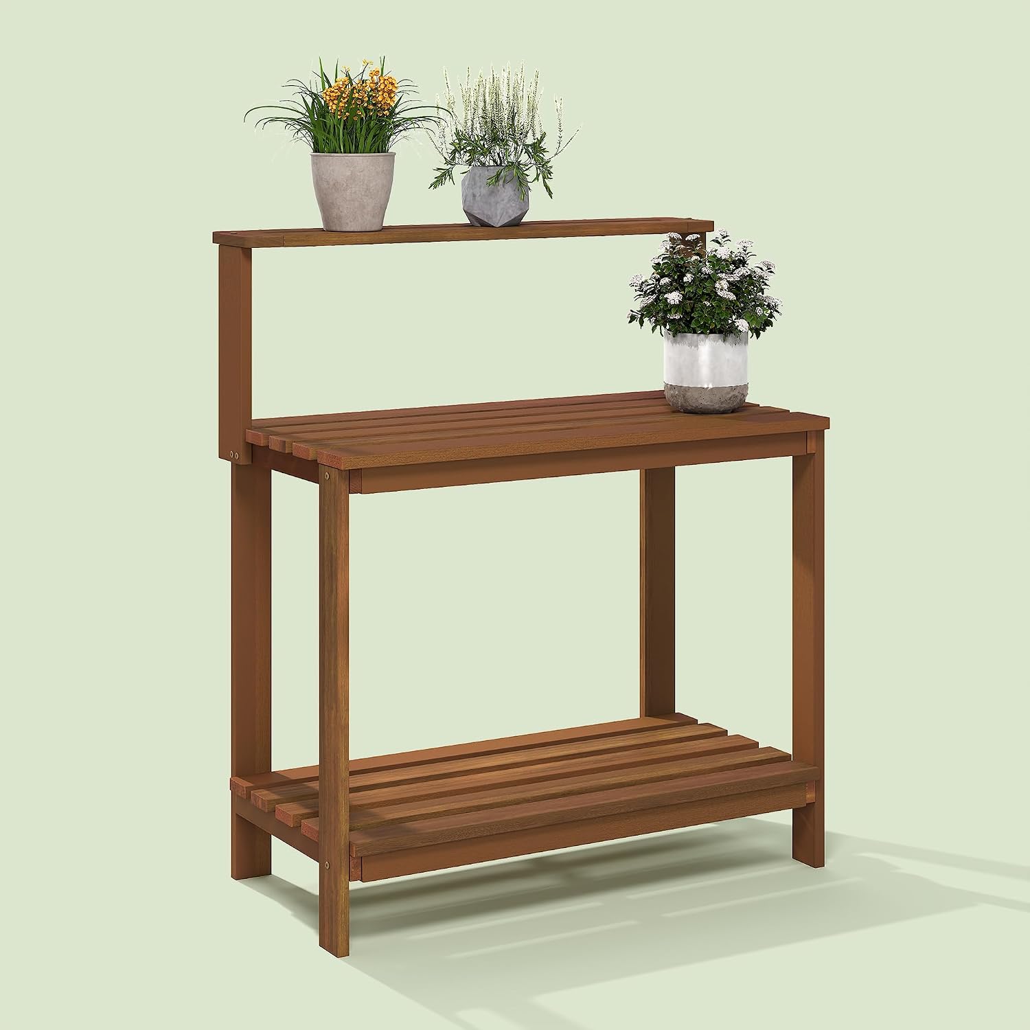 Aloe Potting Bench Table, Potting Work Table for Outdoor, Gardening, Porch, Natural