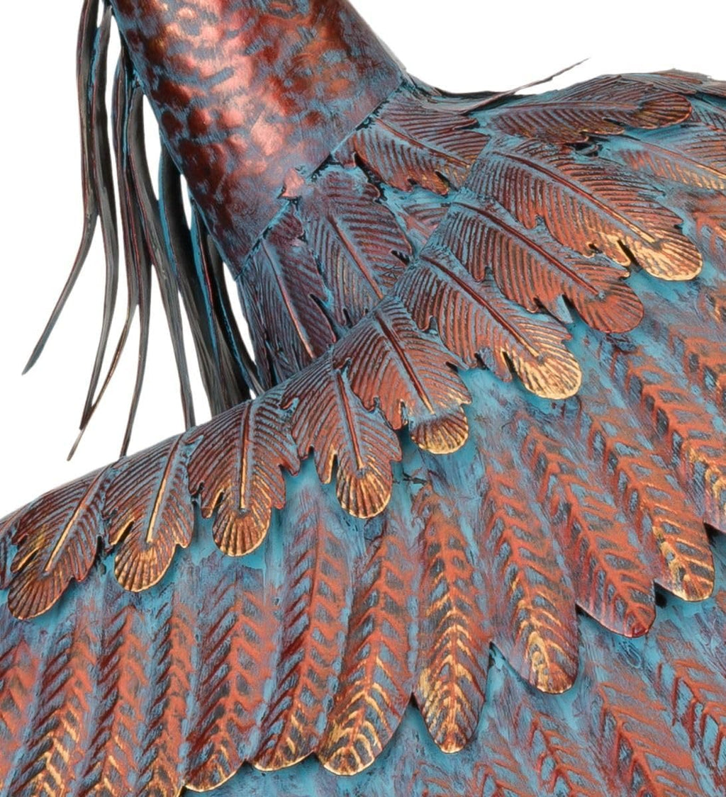 Regal Art & Gift Copper Patina Heron Metal Statue – Indoor Outdoor Decorative Sculpture for Home & Garden Décor, Weather-Resistant Yard Art Figure for Patio, Lawn
