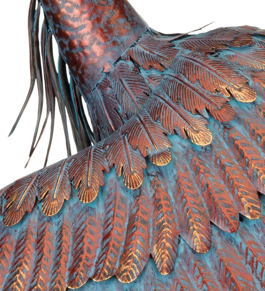 Regal Art & Gift Copper Patina Heron Metal Statue – Indoor Outdoor Decorative Sculpture for Home & Garden Décor, Weather-Resistant Yard Art Figure for Patio, Lawn