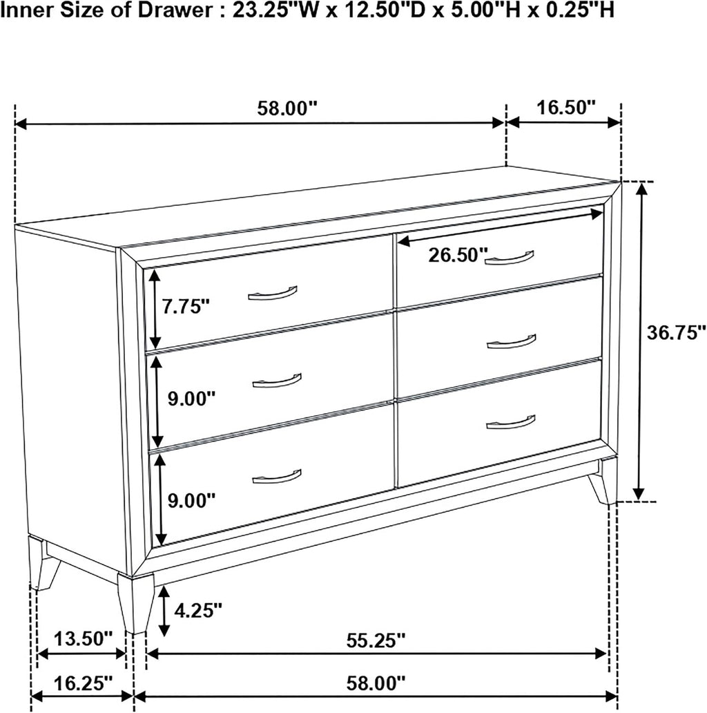 Coaster Home Furnishings Watson Transitional 5-Piece Bedroom Set Twin Size Panel Bed Frame 57-inch Headboard Grey Oak 212421T-S5
