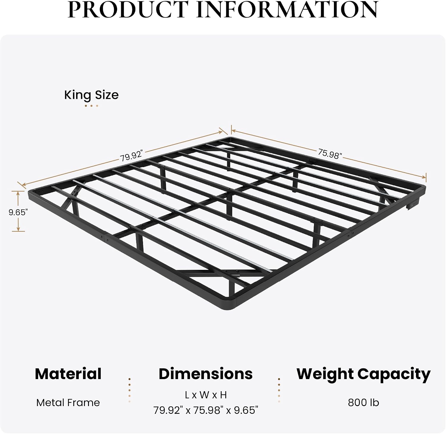 SHA CERLIN Floating Bed Frame King Size with Smart LED Lights and Charging Station, Heavy Duty Metal Platform Bed with Modern Design,No Box Spring Needed, Easy Assembly, Matte Black