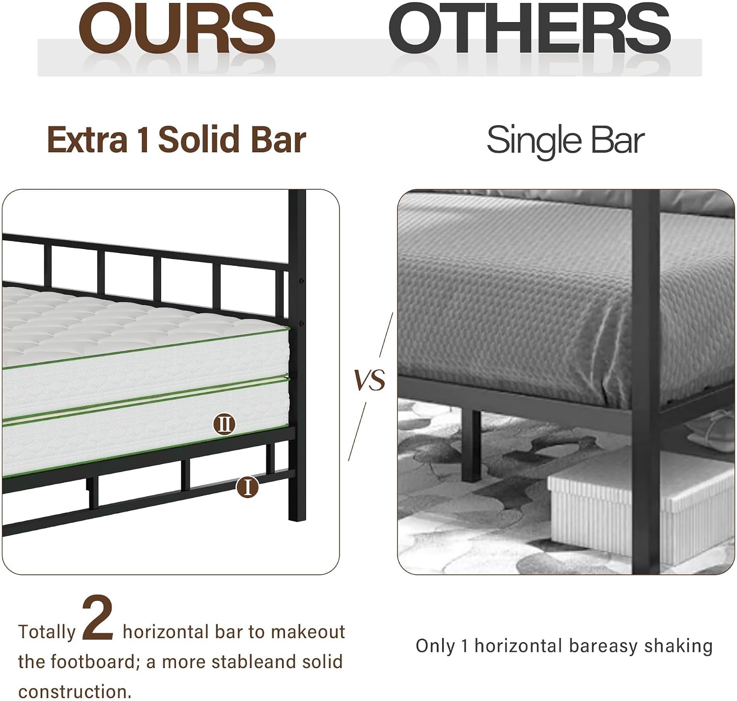 BarnFurin Queen Canopy Bed Frame/Mattress Foundation Platform with Metal Slats Support/Under-Bed Storage Space/No Box Spring Needed/Easy Assembly/Black