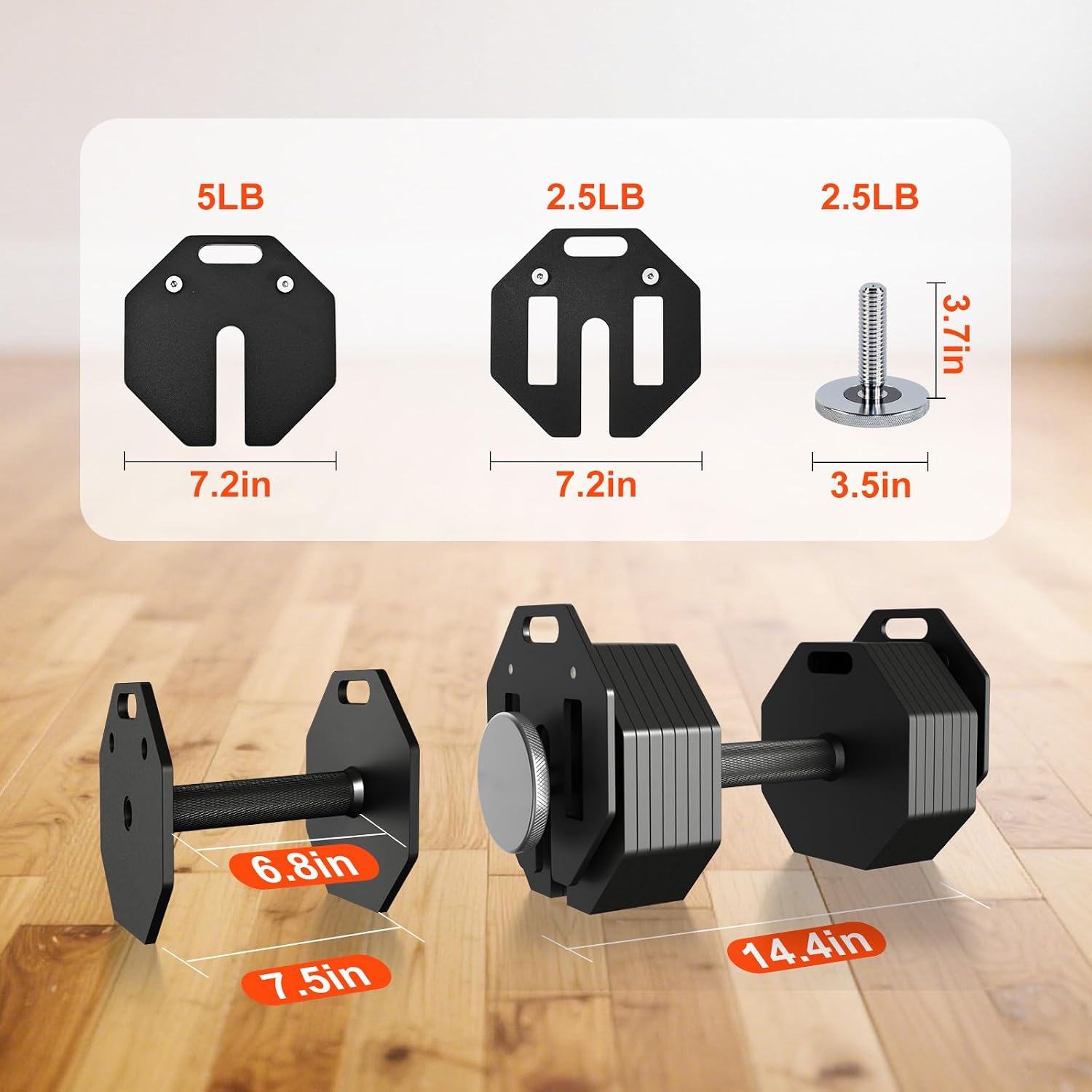 Adjustable Dumbbell Sets, Each 50/80/90/110/120LB Pairs Durable Steel Build, Free Weights Dumbbells Set of 2 with Anti-slip Handle, For Full Body Home Gym Workout Home Strength Training Equipment 50/80/90/110/120LBSX2
