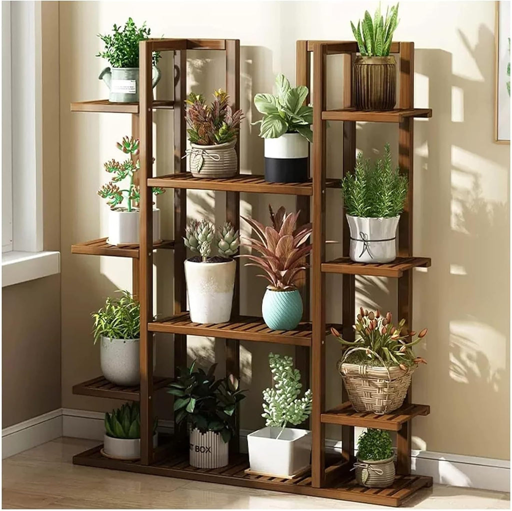 Potting Bench Table,Garden Potting Table, Plant Stand Indoor Outdoor 6 Tiers Large Plant Rack Plant Holder Multifunctional Plants Shelves for Patio Garden Living Room Balcony Bedroom, Brown