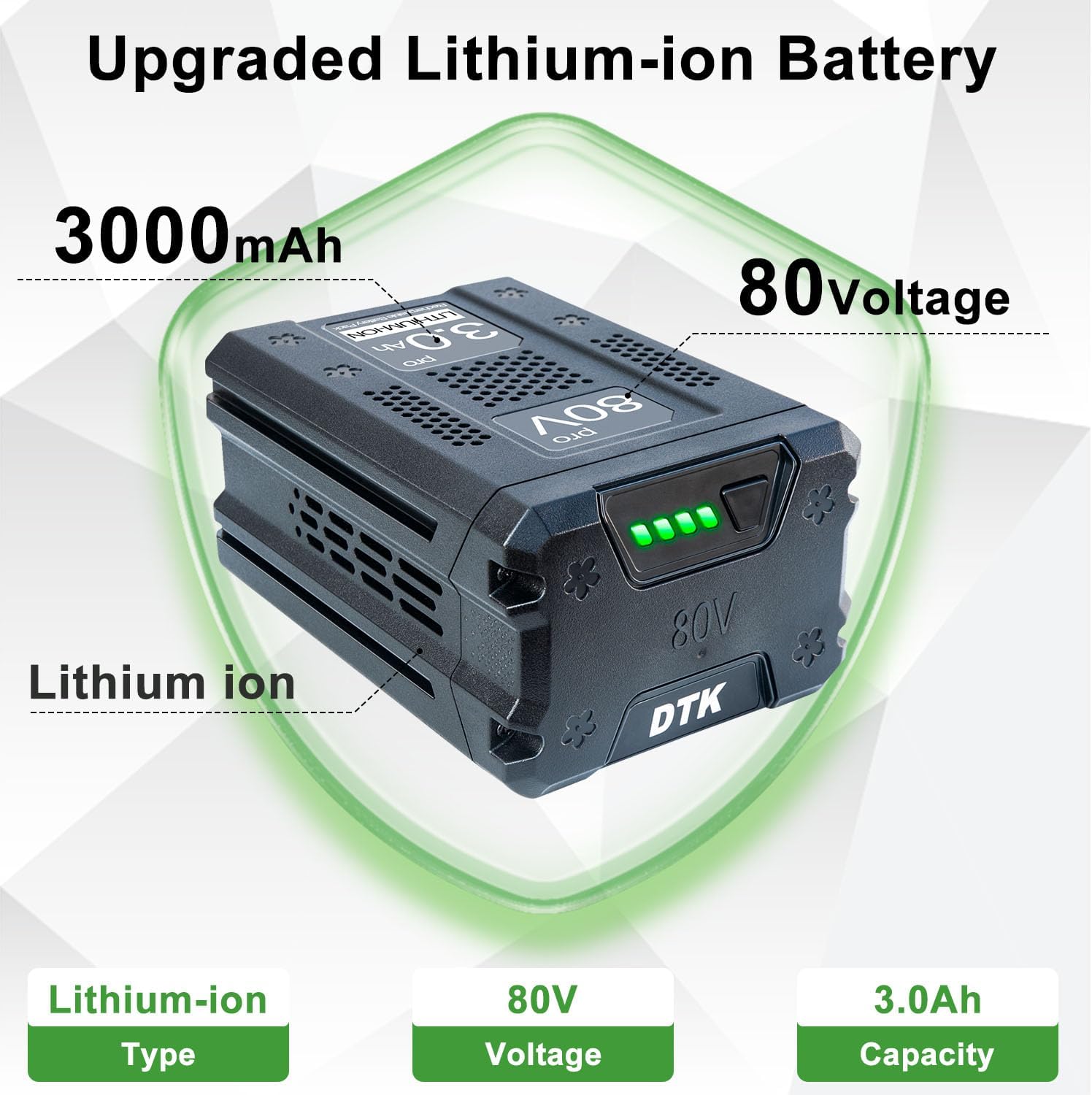 DTK 2Packs Batteries Replacement for Kobalt 80V 3000mAh Cordless Power Tool KB2580-06 KB680-06 KB280-06